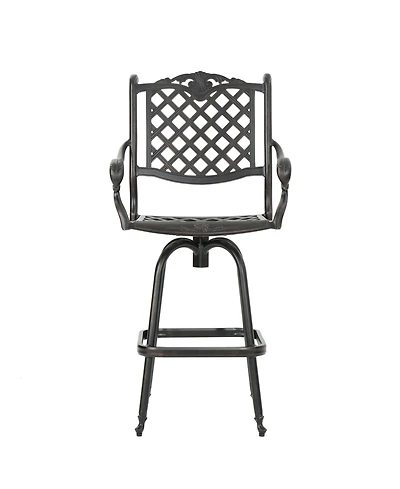 Noble House Cobb Outdoor Cast Barstool, Set of 2