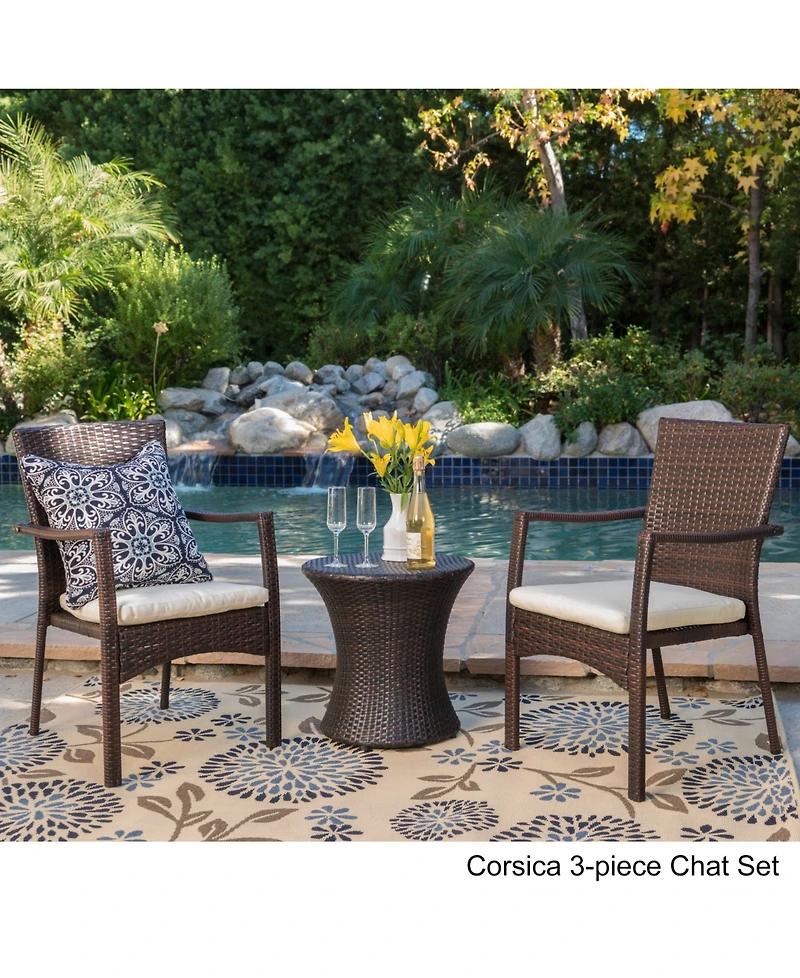 Noble House Canduba Outdoor 3 Pieces Chat Set