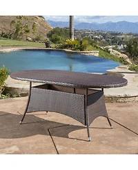 Noble House Sambrera Outdoor Oval Dining Table
