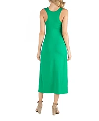 24seven Comfort Apparel Scoop Neck Maternity Maxi Dress with Racerback Detail