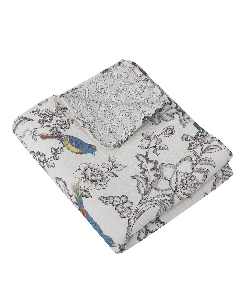 Levtex Mockingbird Toile Reversible Quilted Throw, 50" x 60"