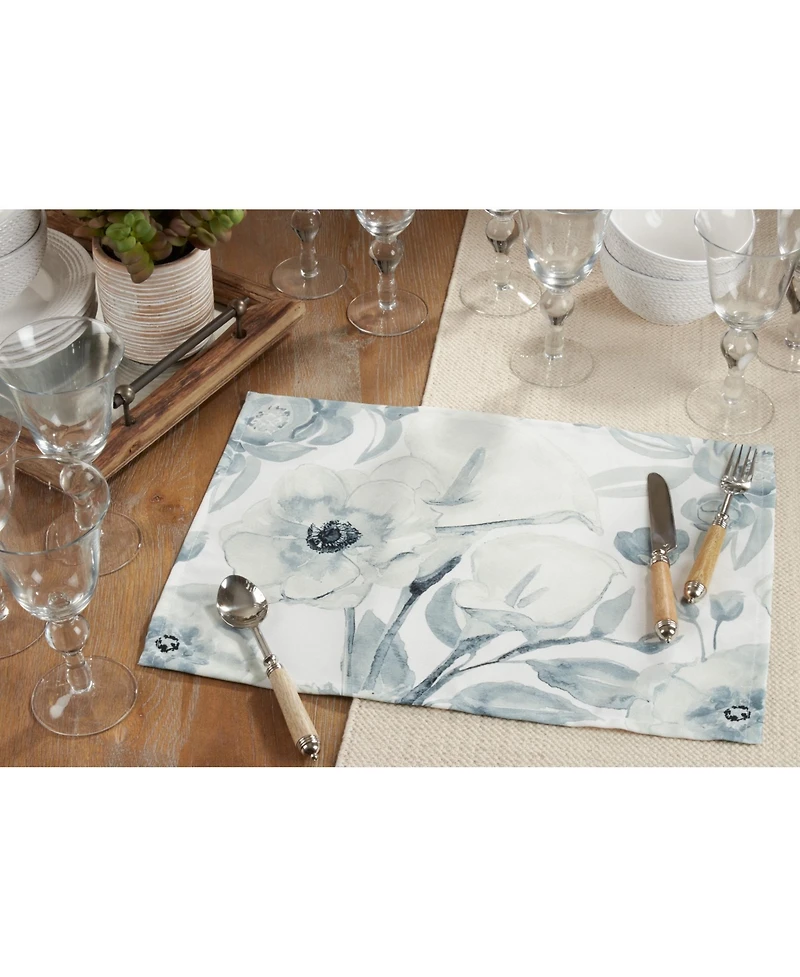 Saro Lifestyle Watercolor Floral Placemat Set of 4