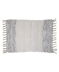 Saro Lifestyle Striped Leather Chindi Placemat Set of 4