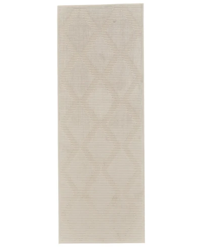 Feizy Prasad R3678 Cream 2'10" x 7'10" Runner Rug