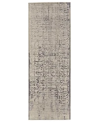 Feizy Prasad R3683 Gray 2'10" x 7'10" Runner Rug