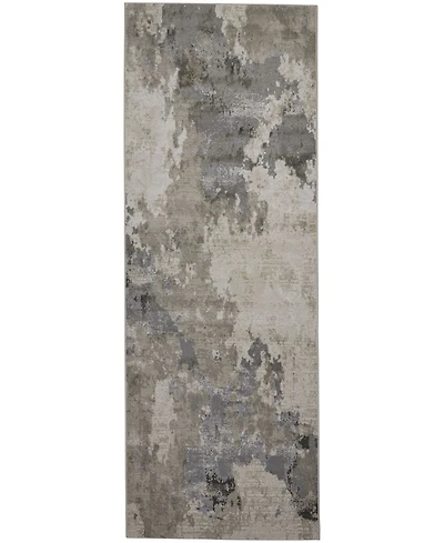 Feizy Prasad R3970 Gray 2'10" x 7'10" Runner Rug