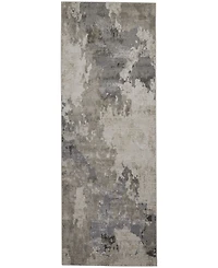 Feizy Prasad R3970 Gray 2'10" x 7'10" Runner Rug