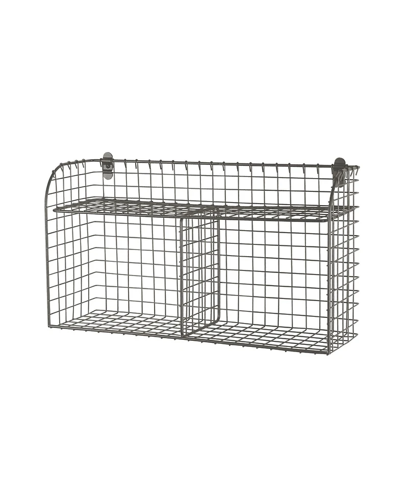 Spectrum Vintage-like Living Wall Mount Double Bin with Shelf