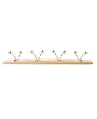 Spectrum Stratford Wall Mount 4-Double Hook Wood Rack