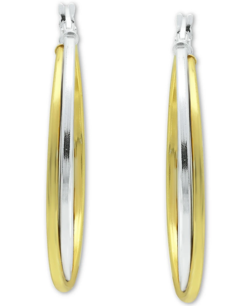 Giani Bernini Medium Two-Tone Twist Hoop Earrings in Sterling Silver & 18k Gold Plated Sterling Silver, 35mm, Created for Macy's