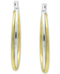 Giani Bernini Medium Two-Tone Twist Hoop Earrings in Sterling Silver & 18k Gold Plated Sterling Silver, 35mm, Created for Macy's