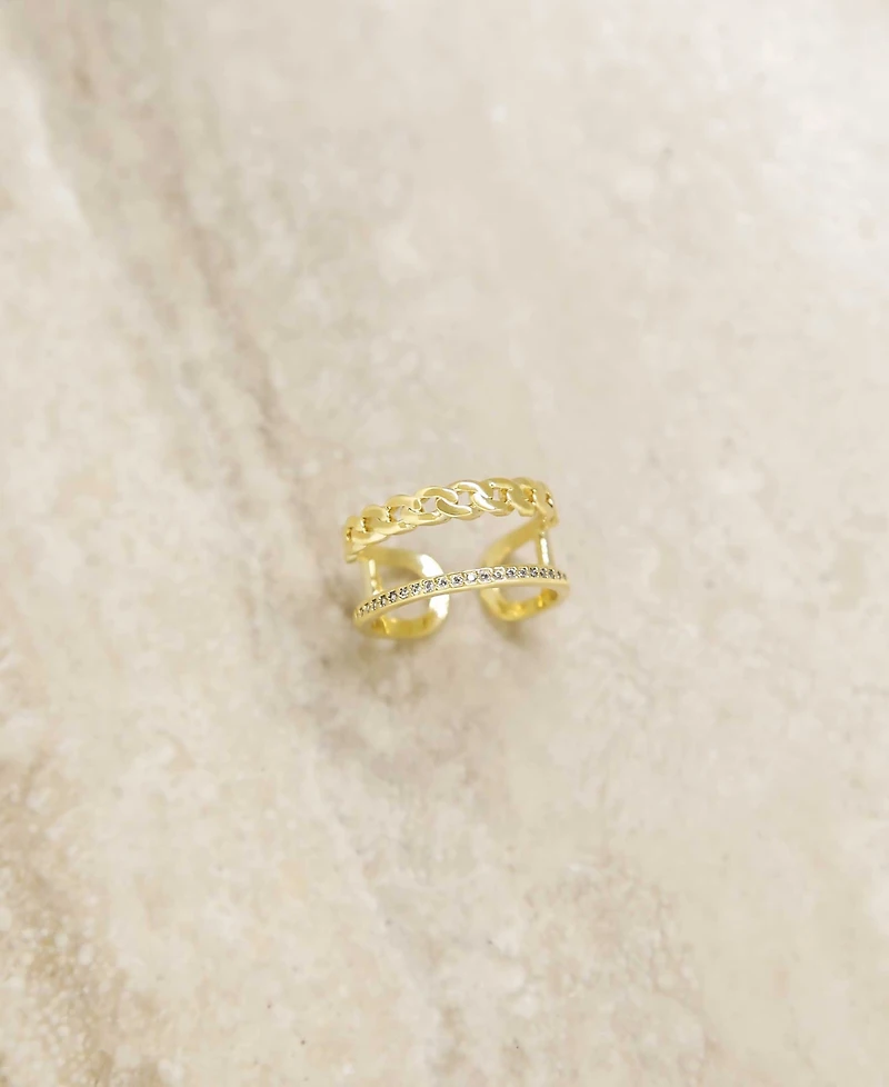 Ettika Wanderer Crystal and Gold - Tone Ring