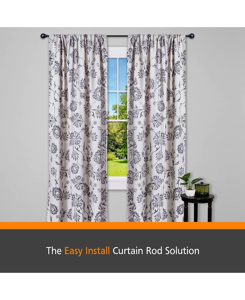Kenney Fast Fit Easy Install Dryden 5/8" Decorative Window Curtain Rod