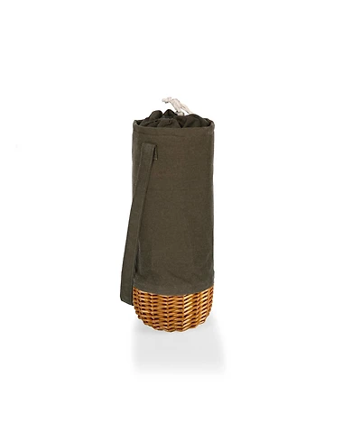 Picnic Time Malbec Insulated Canvas and Willow Wine Bottle Basket