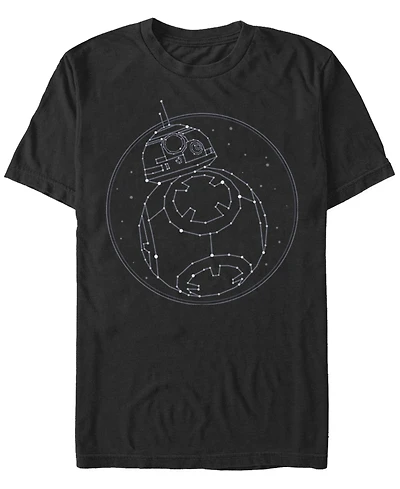 Fifth Sun Men's Star Wars The Rise of Skywalker Bb-8 Starry Constellation Short Sleeve T-shirt