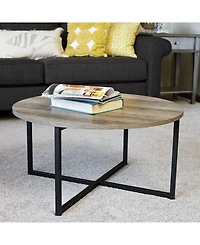 Household Essential Round Coffee Table With Frame