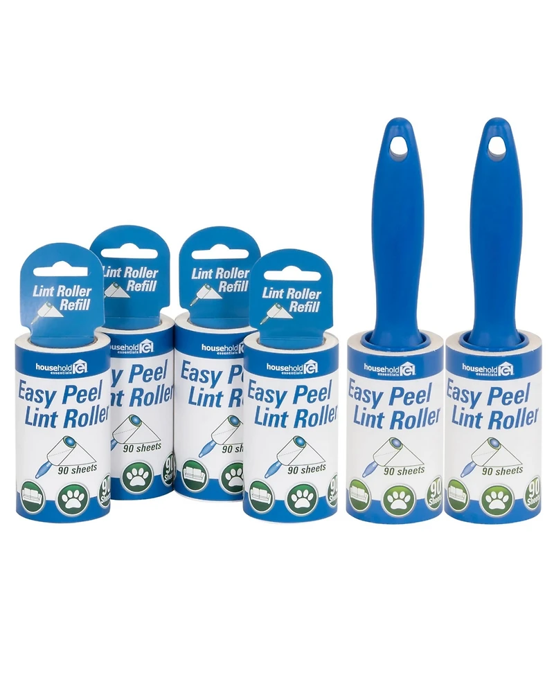 Household Essentials Cedar Fresh 2 Pack Lint Rollers, Includes Two Rollers with 4 Refills
