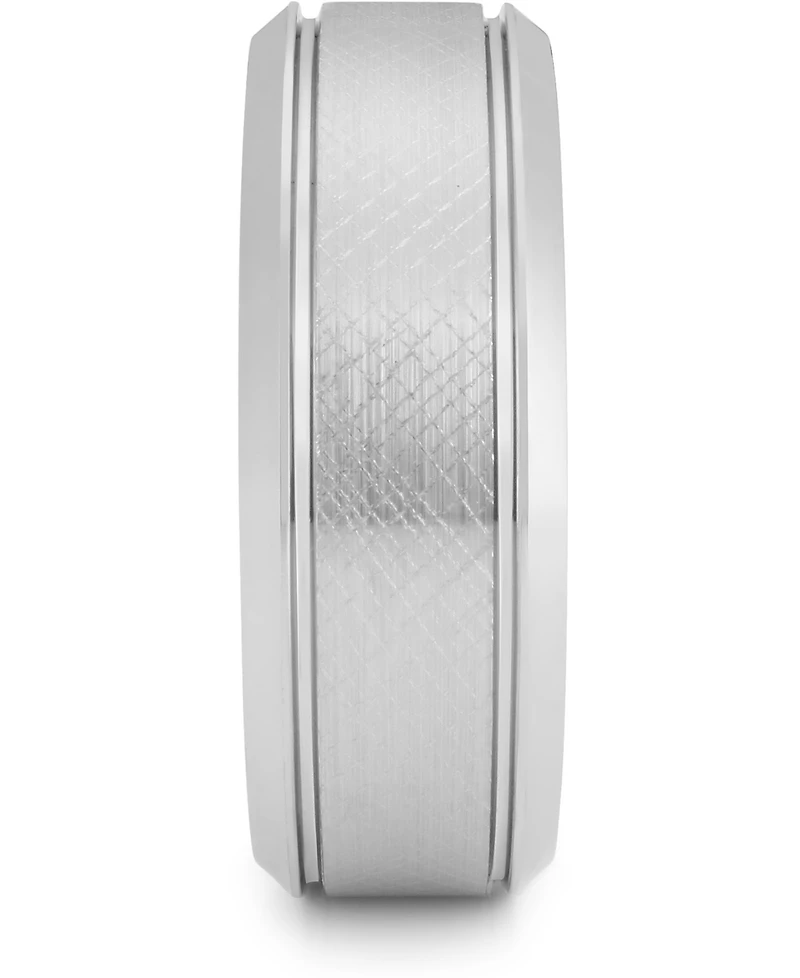 Men's Textured Bevel Band White Ion-Plated Tantalum