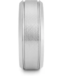 Men's Textured Bevel Band White Ion-Plated Tantalum