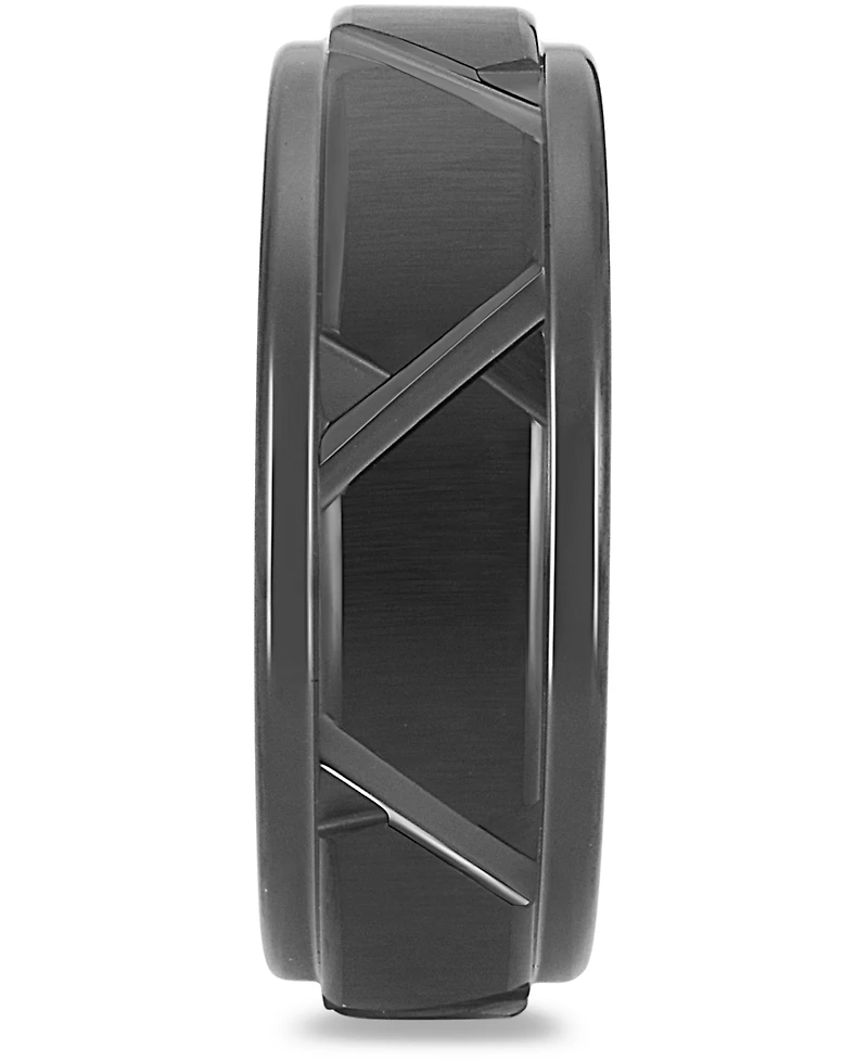 Men's Geometric Band Black Ion-Plated Tantalum