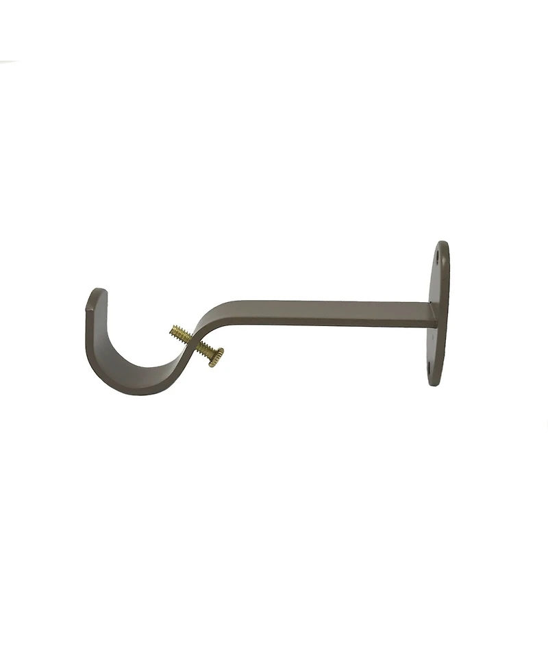 Elrene Home Fashions Rhinebeck Rustic Faux Wood 1" Diameter Adjustable Curtain Rod Set with Round Finials