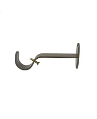 Elrene Home Fashions Rhinebeck Rustic Faux Wood 1" Diameter Adjustable Curtain Rod Set with Round Finials
