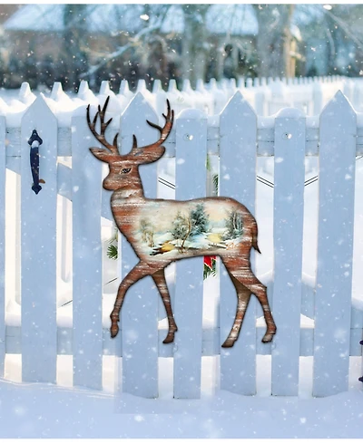 Designocracy Woodsy Deer Scenic Wooden Decor