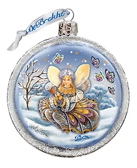 G.DeBrekht Fairy Girl Red Ball Hand Painted Glass Ornament