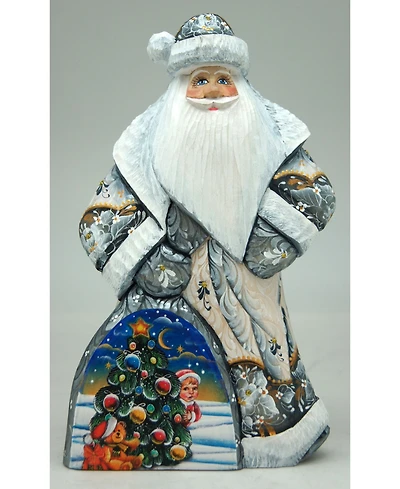 G.DeBrekht Woodcarved Hand Painted Christmas Tree Dancing Santa Figurine
