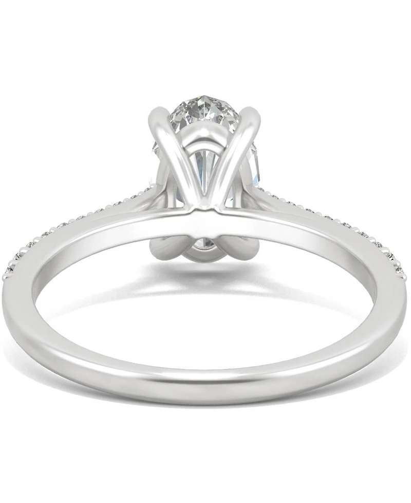 Charles & Colvard Moissanite Oval Engagement Ring (2-1/2 ct. t.w. Dew) in 14k White Gold or 14k Yellow Gold