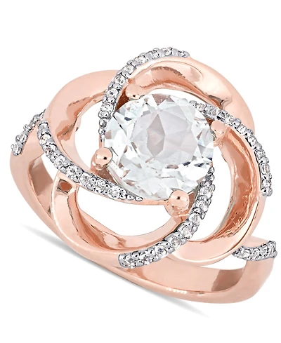 White Topaz Swirl Statement Ring (2-3/5 ct. t.w.) 18k Gold-Plated Sterling Silver