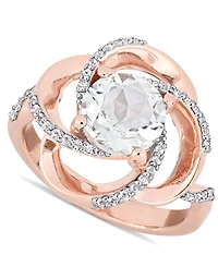 White Topaz Swirl Statement Ring (2-3/5 ct. t.w.) 18k Gold-Plated Sterling Silver