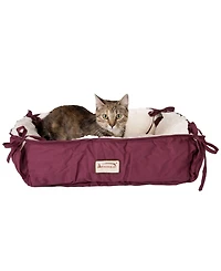 Armarkat 2-In-1 Cat Pet Bed & Fleece Cat Mat, Burgundy/Ivory - Extra Thick Poly Fill, Machine Washable