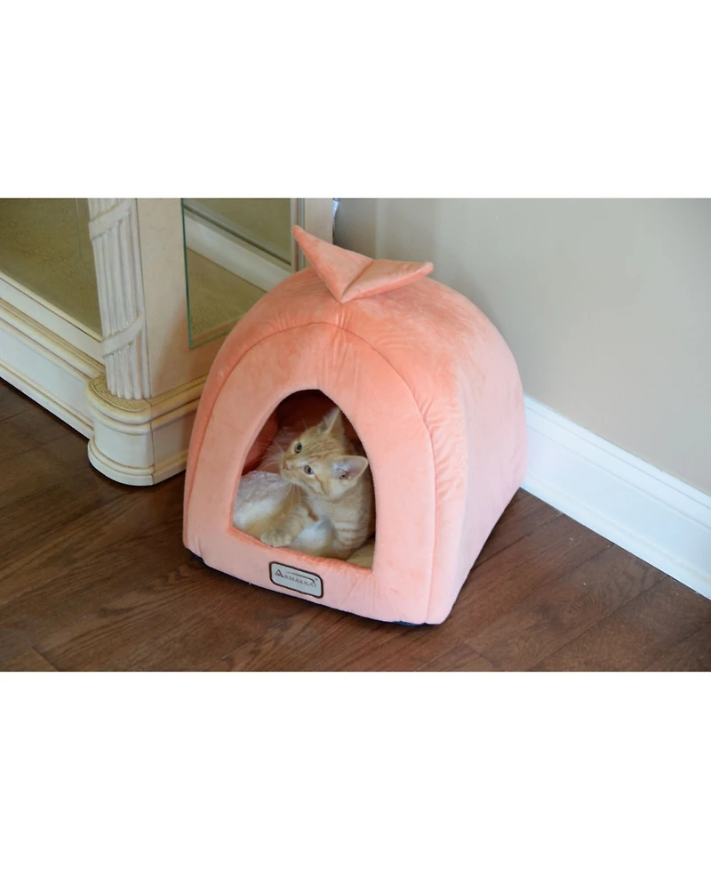 Armarkat Cat Bed Cave Shape, Orange/Ivory, C10HCS/Mb - Silky Soft Plush and Luxurious Velvet