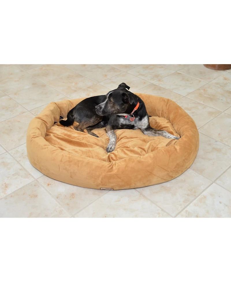 Armarkat Bolstered Pet Bed and Mat, ultra-soft Dog Bed, Brown, Large