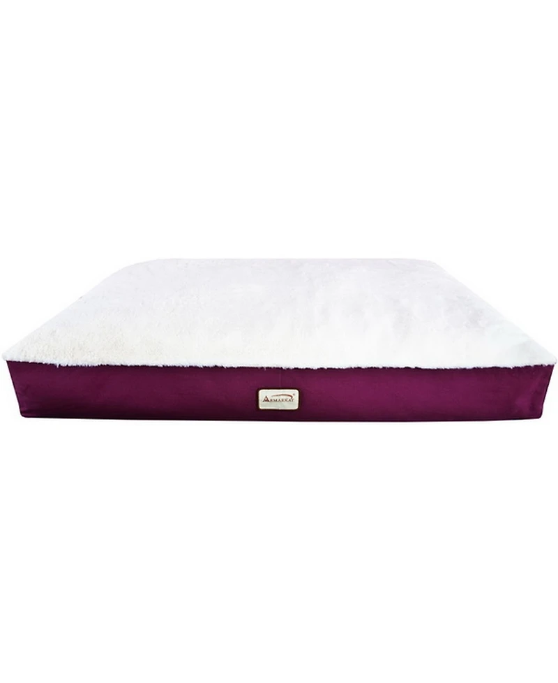 Armarkat M02HJH/Mb-l Large Pet Bed Mat With Poly Fill Cushion& Removable Cover, Ivory & Burgundy