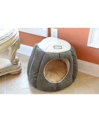 Armarkat Cat Cave Shape Bed with Anti-Slip Waterproof Base, Removable Cushion Mat, C30HML/Mh, Laurel Green and Beige
