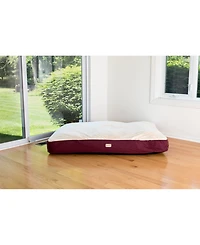 Armarkat M02HJH/Mb-xxl Double Extra Large Pet Bed Mat With Poly Fill Cushion And Removable Cover, In Ivory & Burgundy