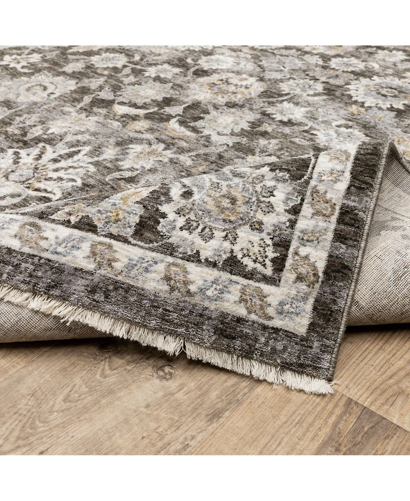 Oriental Weavers Maharaja 70E Gray and Ivory 2'3" x 7'6" Runner Rug