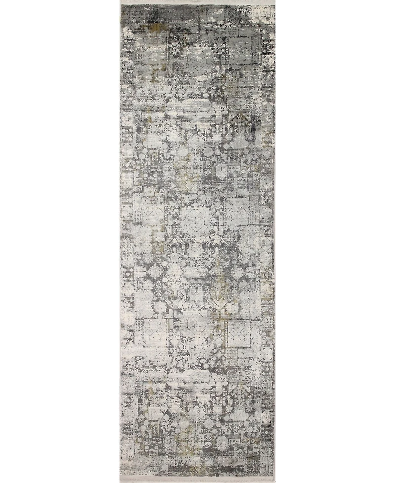 Bashian Charm Cha- Gray 2'6" x 8' Runner Rug