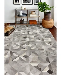 Bashian Cowhide Hie-04 Gray 5' x 8' Area Rug