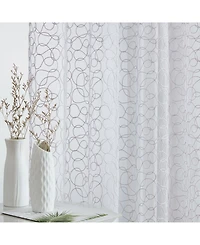 Hlc.me Audrey Embroidered Premium Soft Decorative Sheer Voile Light Filtering Grommet Window Treatment Curtain Drapery Panels for Bedroom & Living Roo