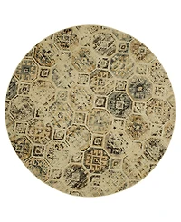 Closeout! Karastan Elements Tunis Beige 8' x 8' Round Area Rug