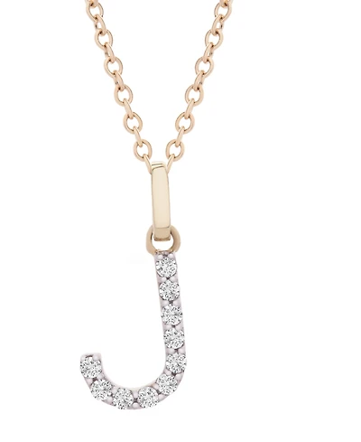 Diamond Initial Pendant Necklace (1/10 ct. t.w.) in 14k Gold, 17" + 1" Extender