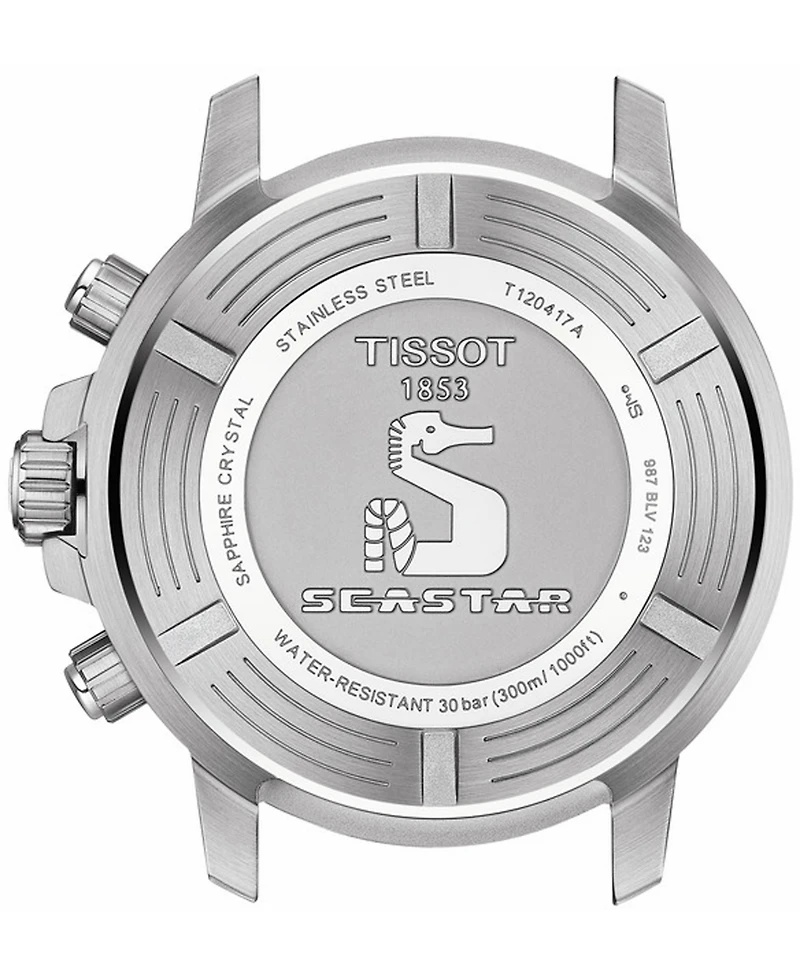 Tissot Men's Swiss Chronograph Seastar 1000 Stainless Steel Mesh Bracelet Watch 45.5mm