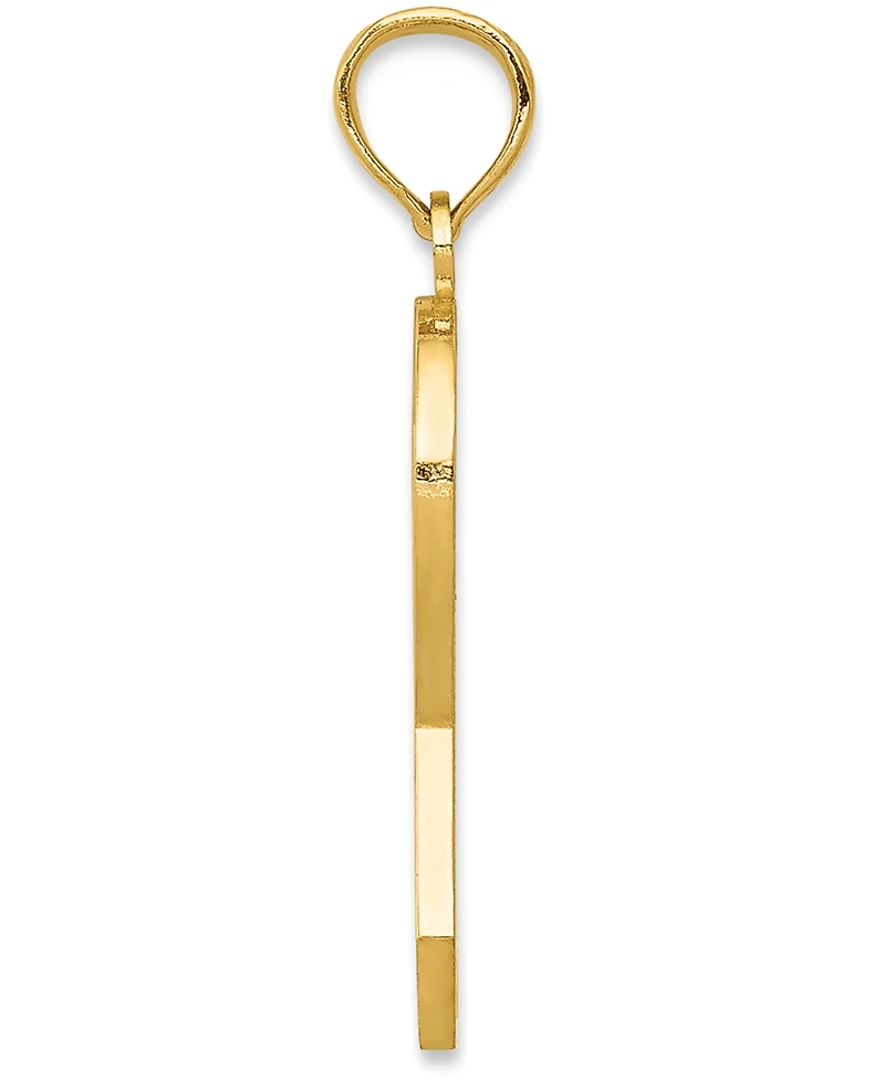 Pink Enamel Awareness Charm Pendant in 14k Gold