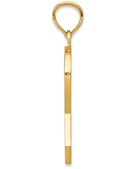 Pink Enamel Awareness Charm Pendant in 14k Gold