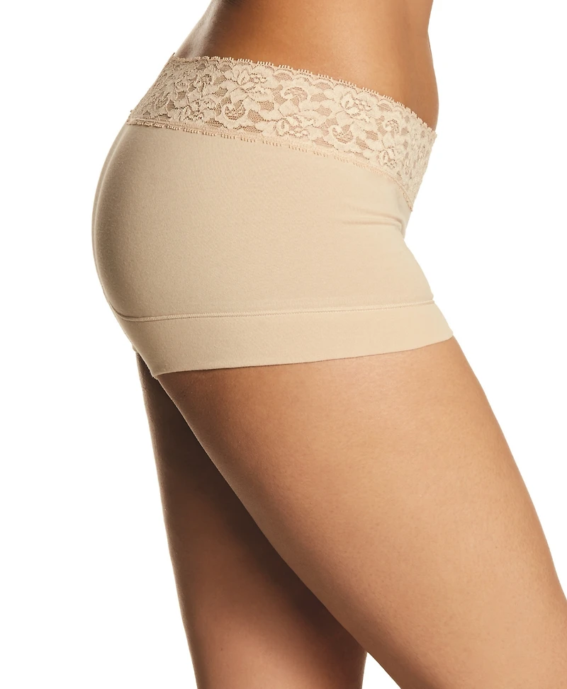 Maidenform Cotton Dream Lace Boyshort Underwear 40859