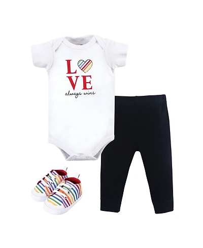 Little Treasure Baby Boys Unisex Soft Cotton Full Outfit Bodysuit, Pants, and Booties Set