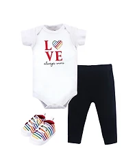 Little Treasure Baby Boys Unisex Soft Cotton Full Outfit Bodysuit, Pants, and Booties Set